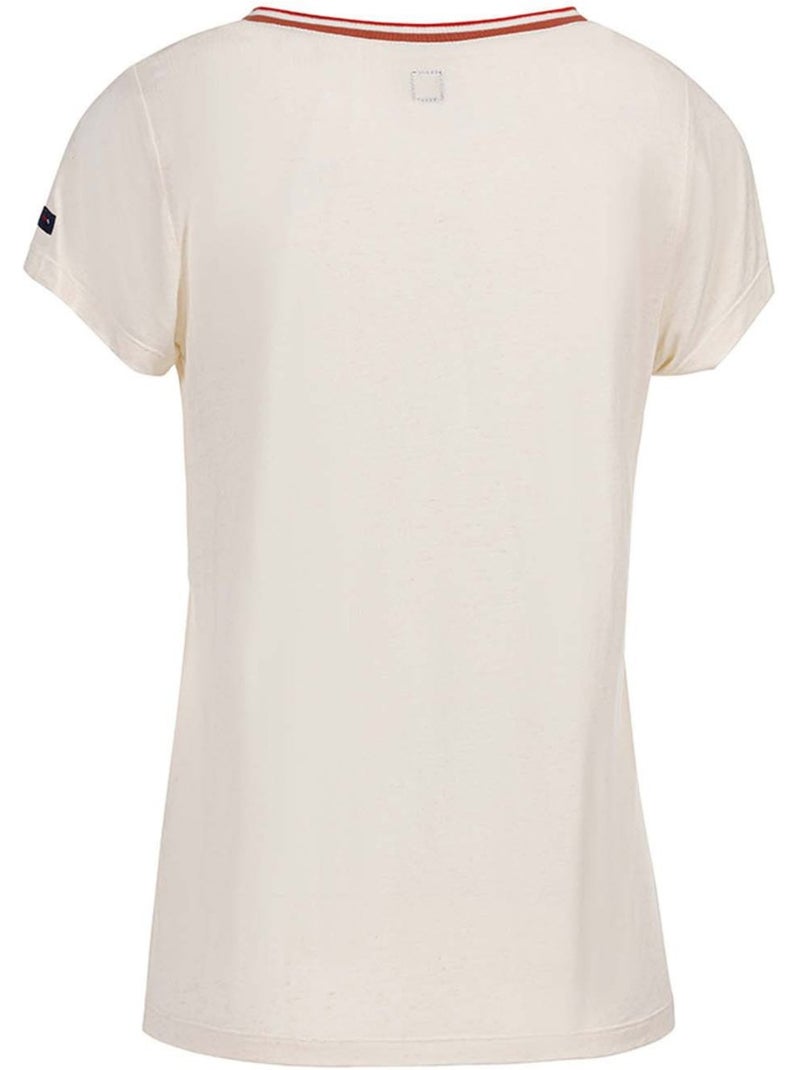 T-shirt manches courtes - Terre de Marins Beige/Blanc - Kiabi