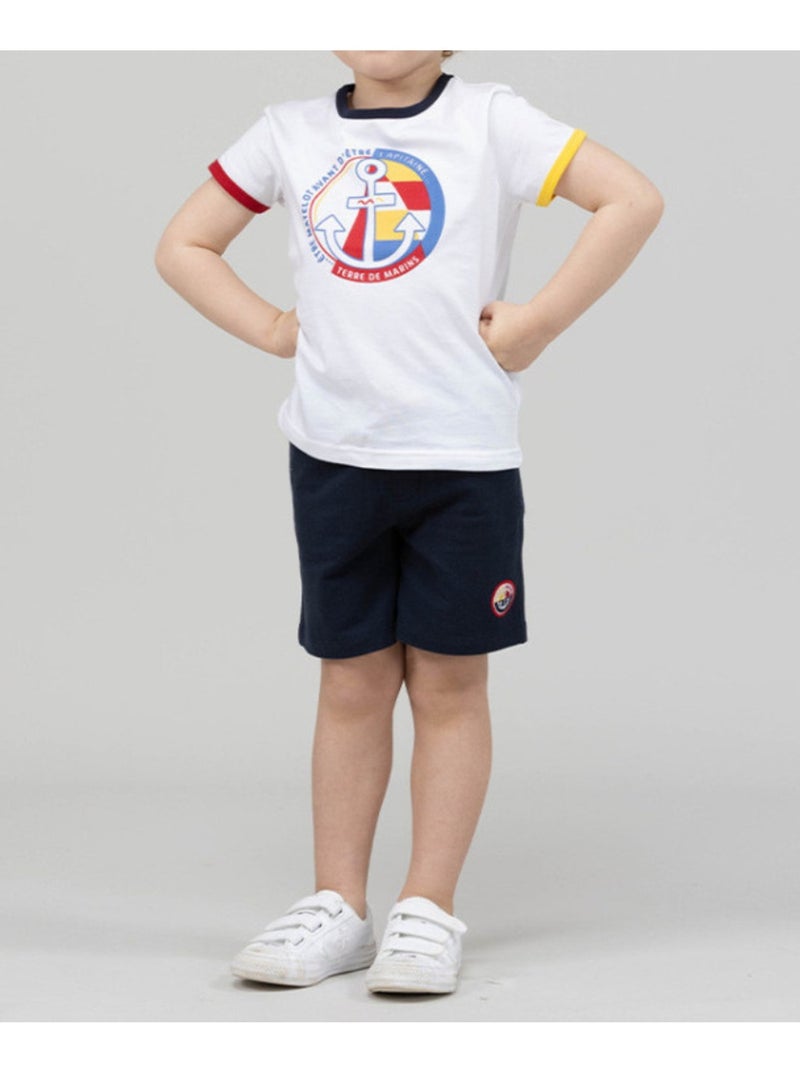 T-shirt manches courtes - Terre de Marins Blanc - Kiabi