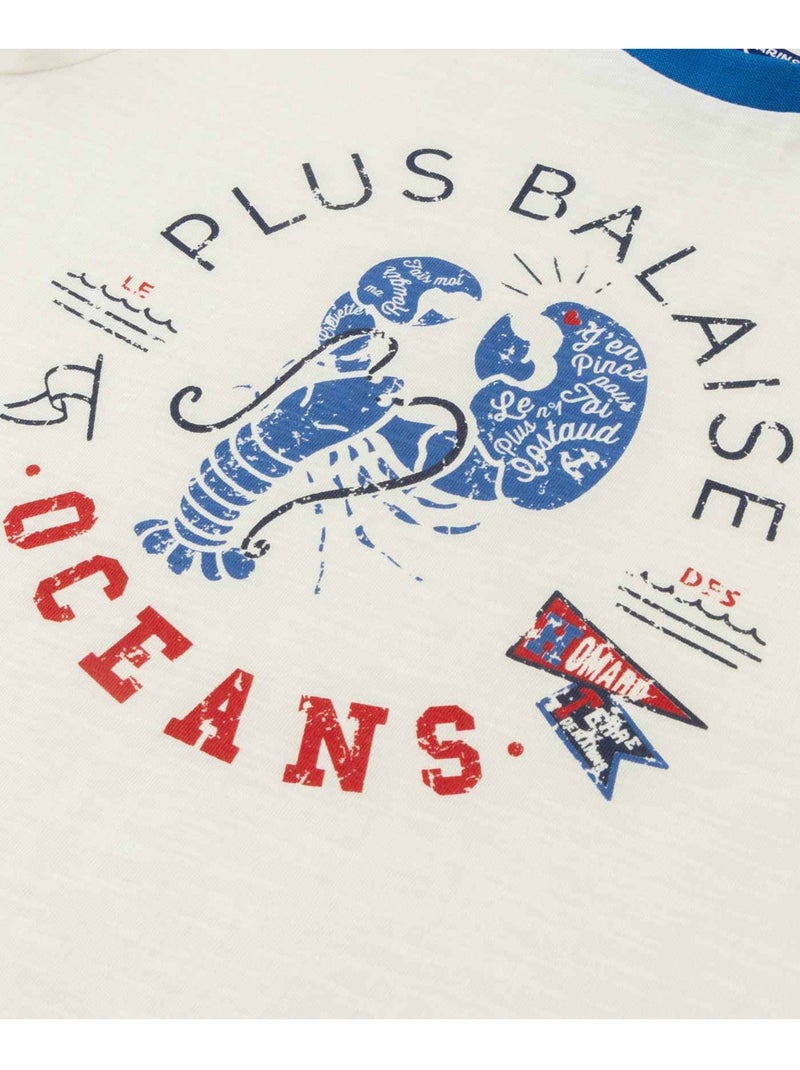 T-shirt manches courtes - Terre de Marins Blanc - Kiabi