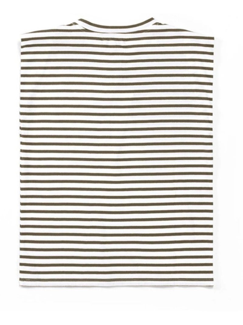 T-shirt manches courtes - Terre de Marins Blanc Kaki - Kiabi