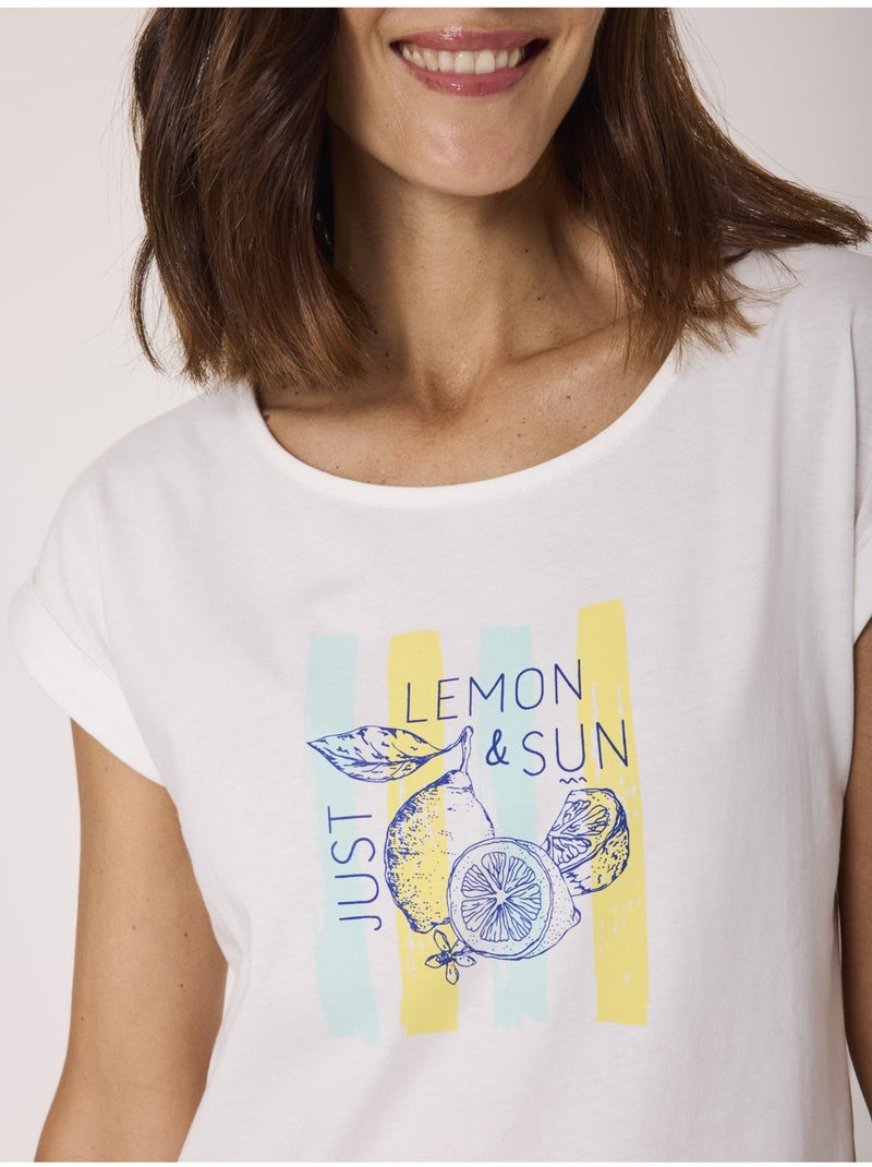 T-shirt manches courtes - Terre de Marins Blanc - Kiabi