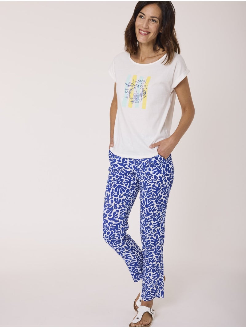 T-shirt manches courtes - Terre de Marins Blanc - Kiabi
