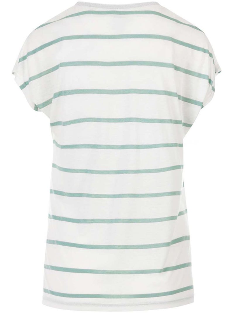 T-shirt manches courtes - Terre de Marins Blanc Vert - Kiabi