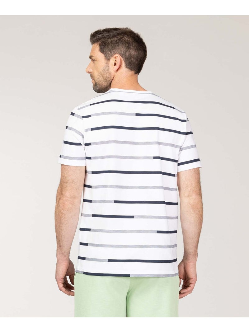 T-shirt manches courtes - terre de marins Blanc/Marine - Kiabi