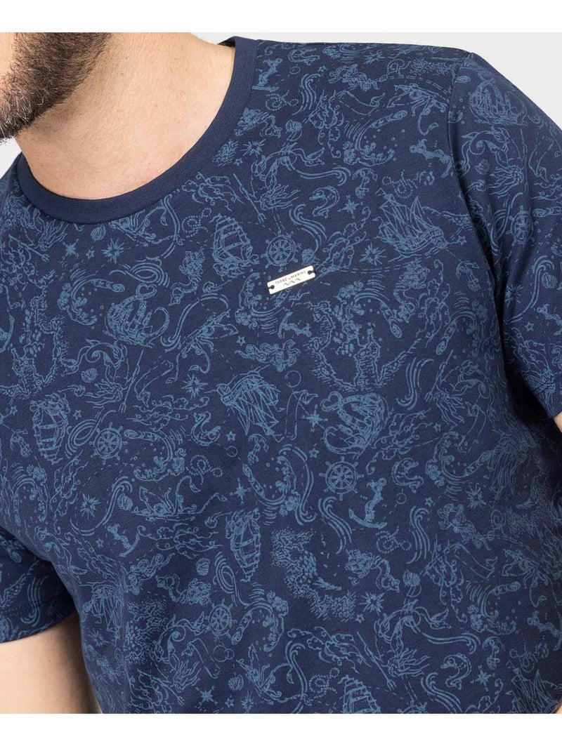 T-shirt manches courtes - Terre de Marins Bleu - Kiabi
