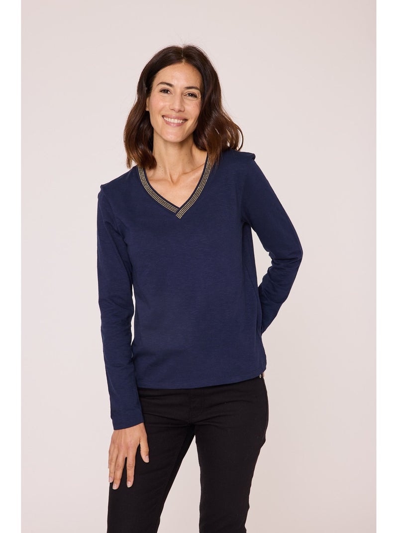 T-shirt manches courtes - Terre de Marins Bleu marine - Kiabi
