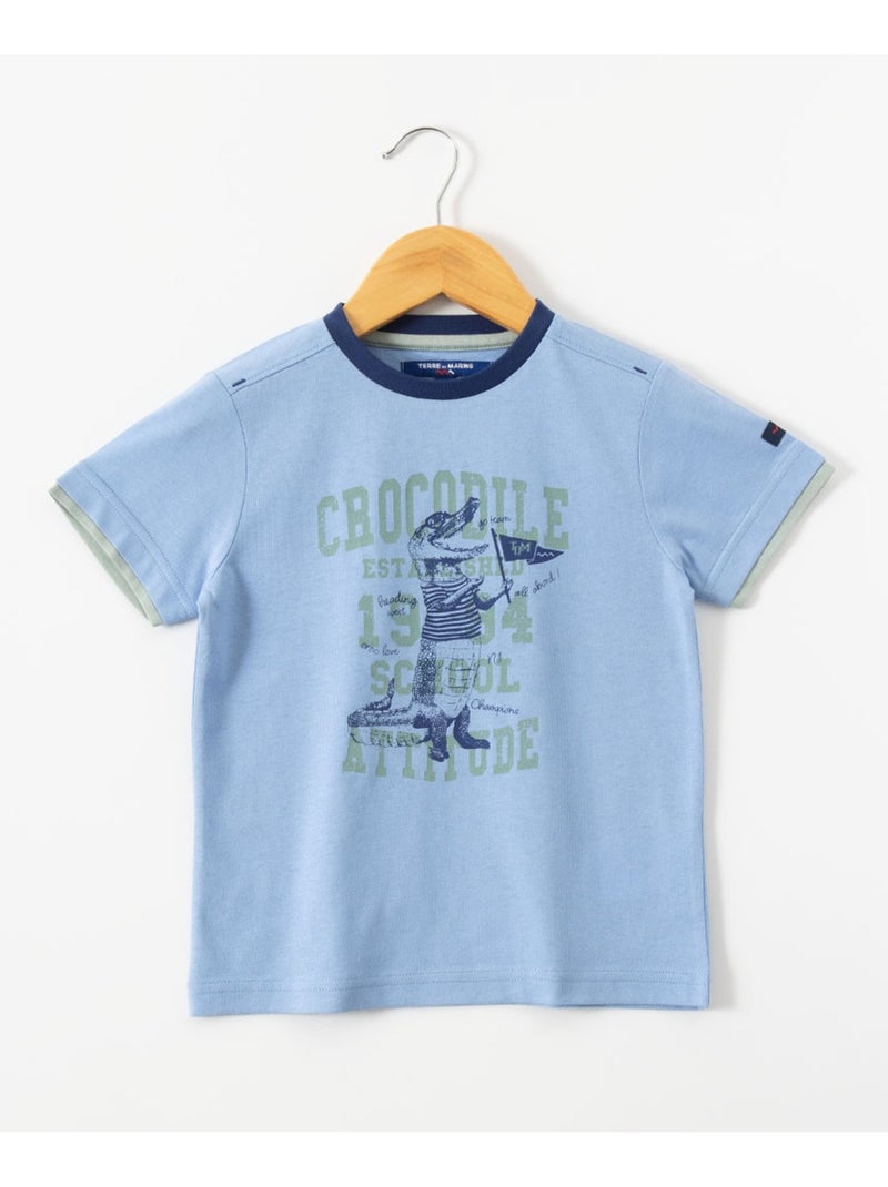 T-shirt manches courtes - Terre de Marins Bleu - Kiabi
