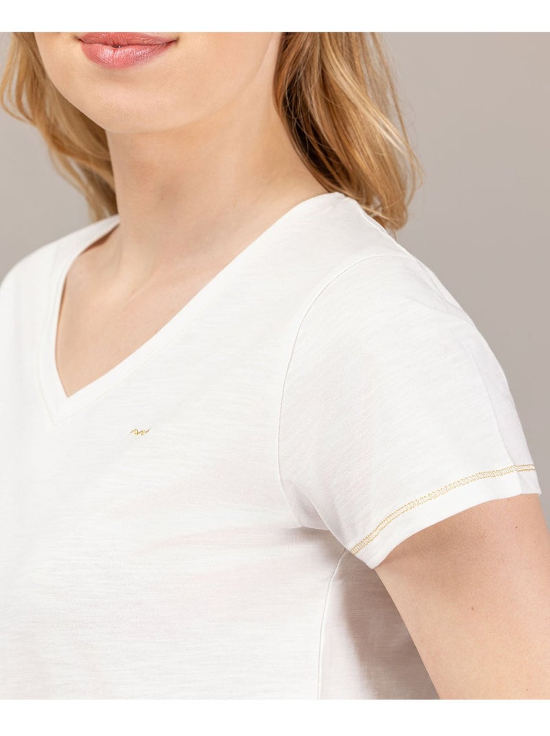 T-shirt manches courtes - Terre de Marins Ecru - Kiabi