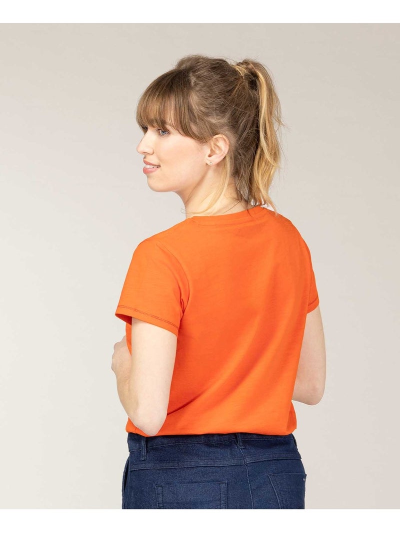 T-shirt manches courtes - Terre de Marins Orange - Kiabi