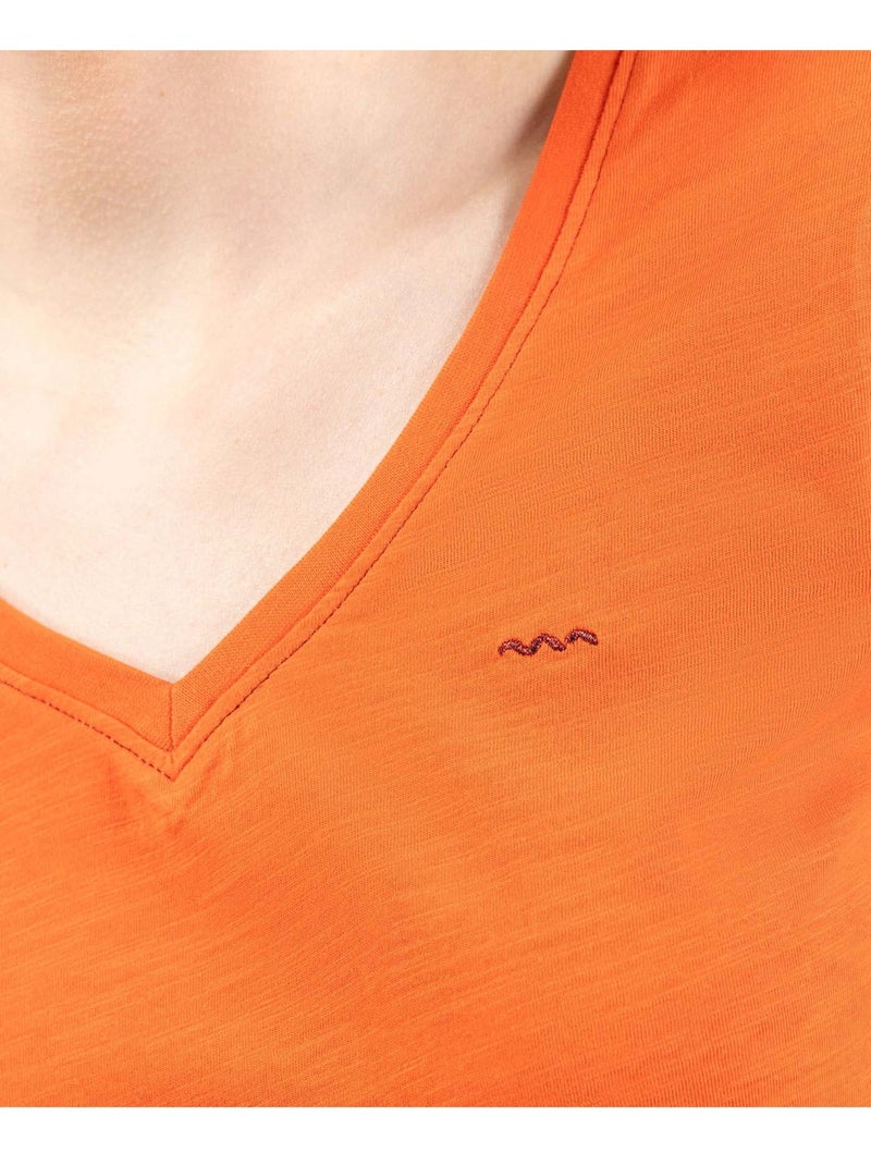 T-shirt manches courtes - Terre de Marins Orange - Kiabi