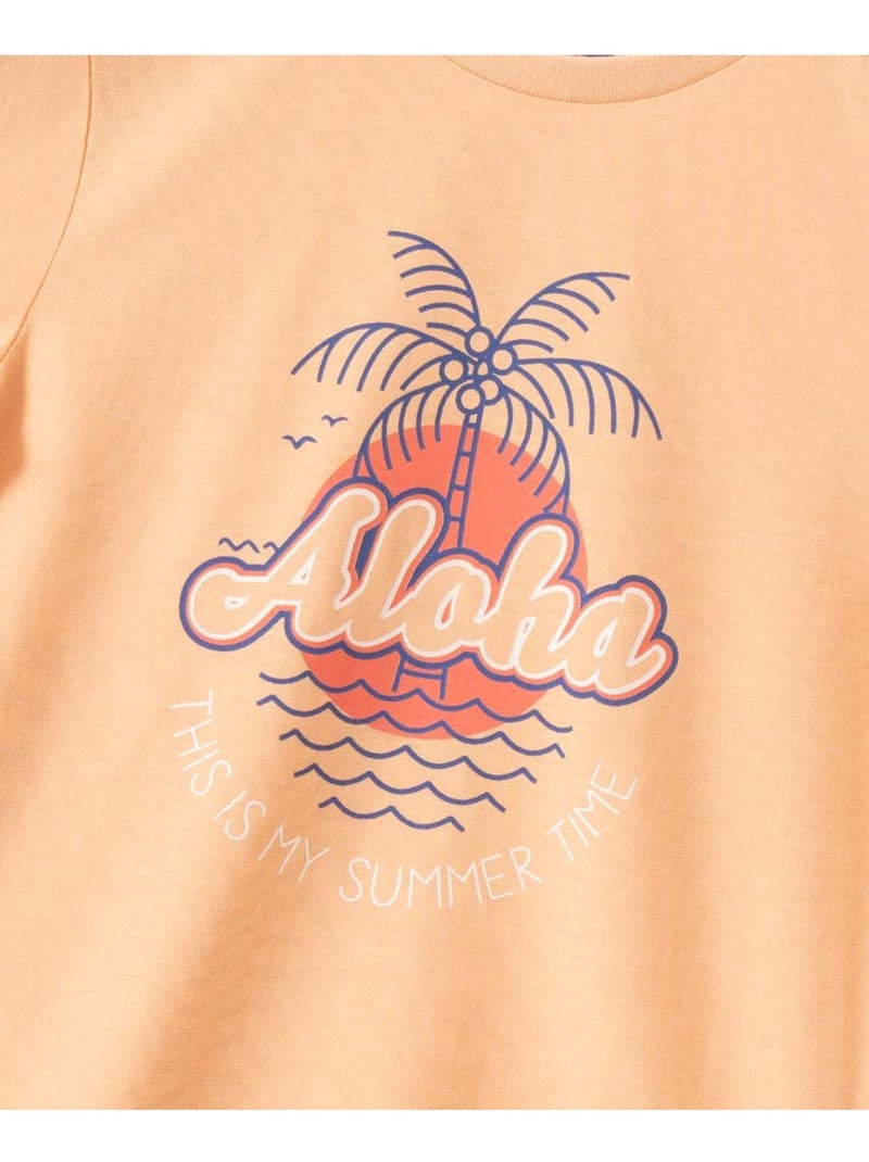 T-shirt manches courtes - Terre de Marins Orange - Kiabi