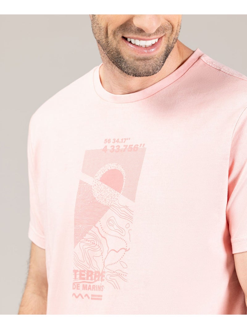 T-shirt manches courtes - Terre de Marins Rose - Kiabi