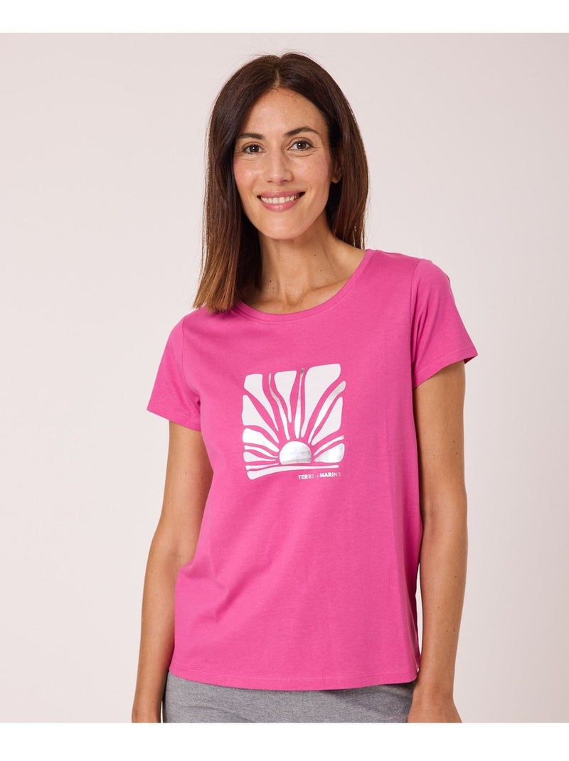 T-shirt manches courtes - Terre de Marins Rose - Kiabi