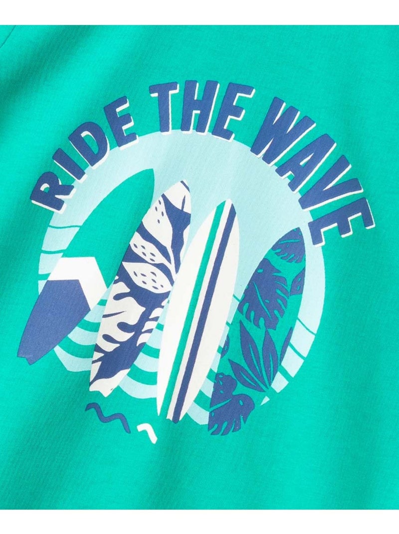 T-shirt manches courtes - Terre de Marins Vert - Kiabi