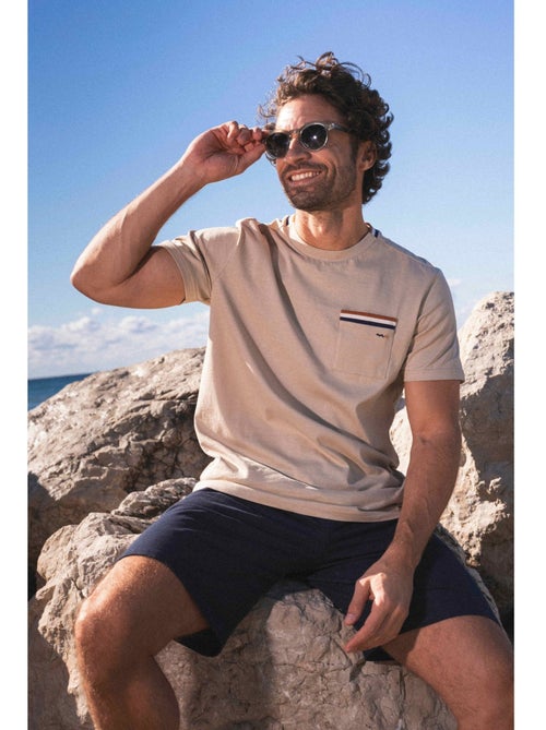 T-shirt manches courtes 100% coton - Terre de Marins - Kiabi