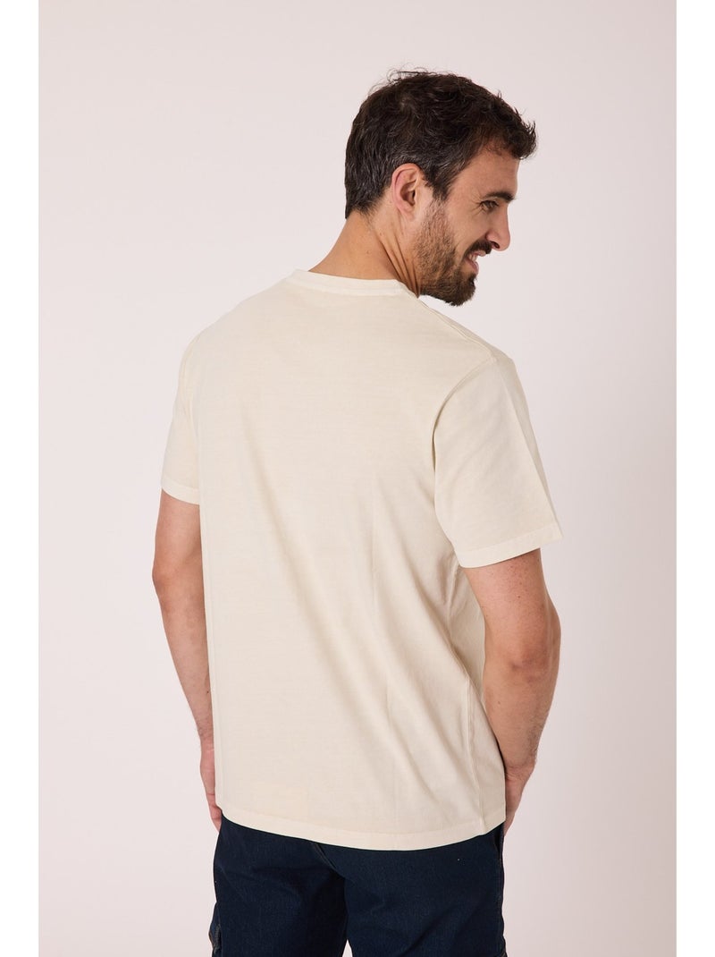 T-shirt manches courtes 100% coton - Terre de Marins Beige - Kiabi