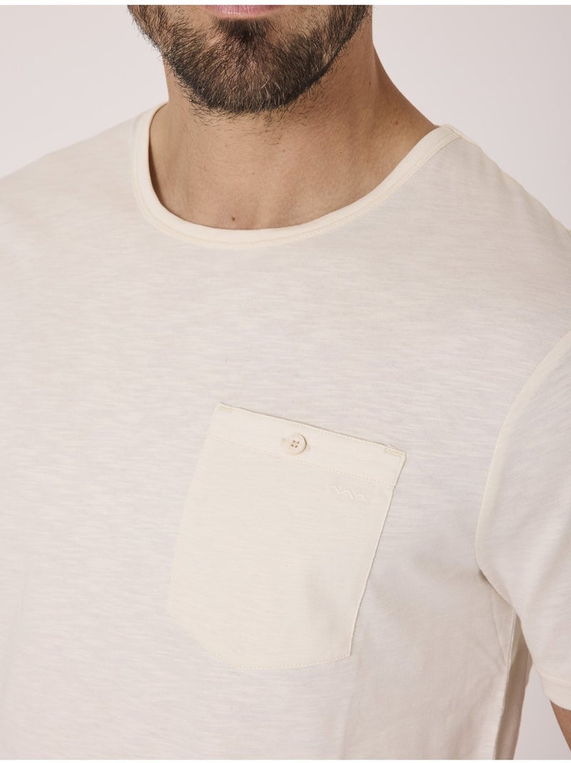 T-shirt manches courtes 100% coton - Terre de Marins Beige - Kiabi