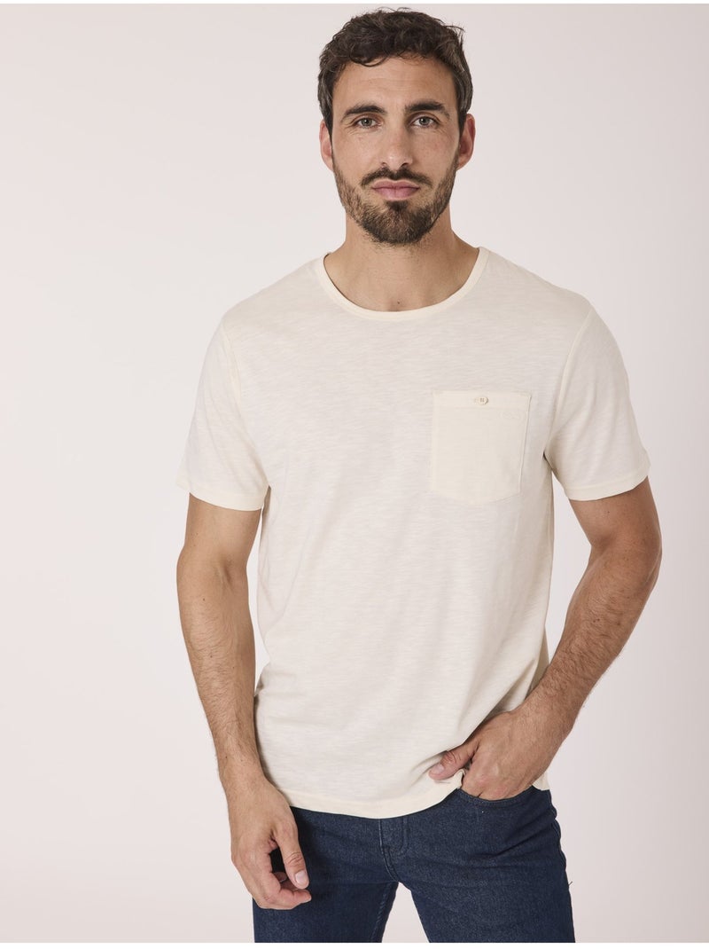 T-shirt manches courtes 100% coton - Terre de Marins Beige - Kiabi