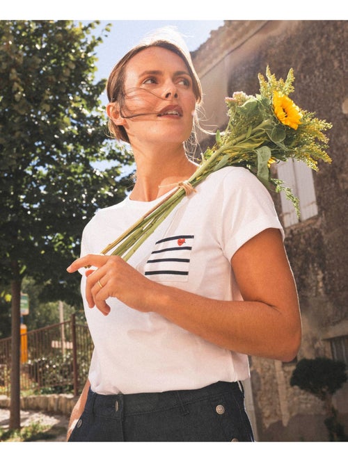 T-shirt manches courtes 100% coton - Terre de Marins - Kiabi