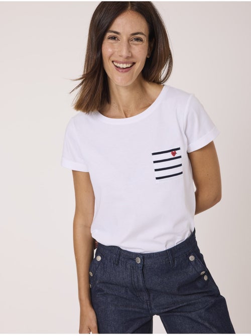 T-shirt manches courtes 100% coton - Terre de Marins - Kiabi