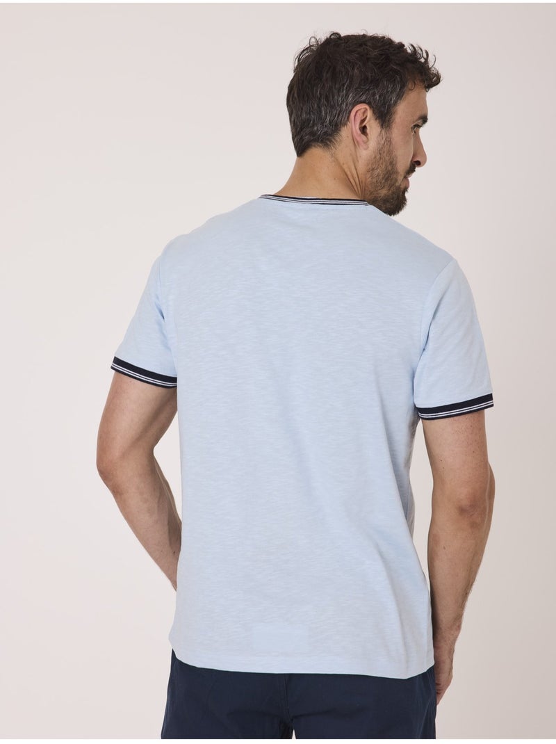T-shirt manches courtes 100% coton - Terre de Marins Bleu - Kiabi