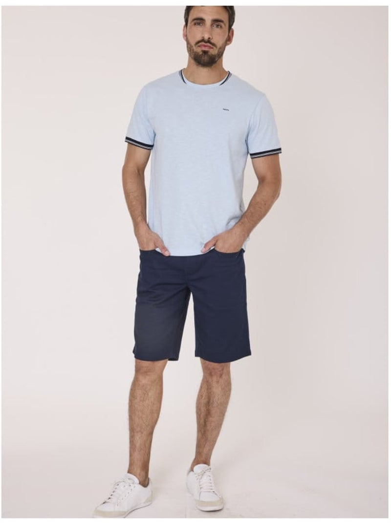 T-shirt manches courtes 100% coton - Terre de Marins Bleu - Kiabi