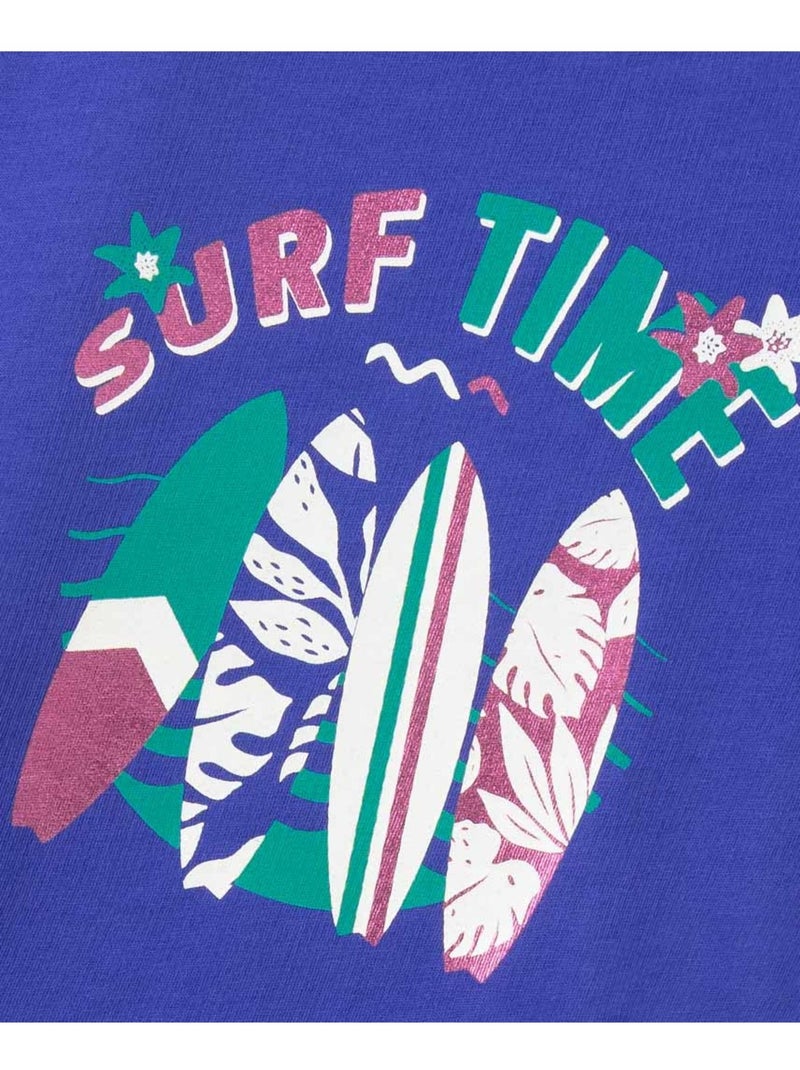 T-shirt manches courtes 100% coton - Terre de Marins Bleu - Kiabi