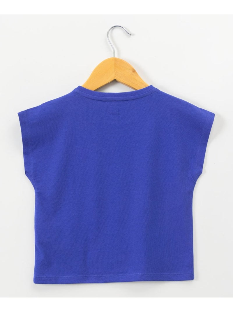 T-shirt manches courtes 100% coton - Terre de Marins Bleu - Kiabi