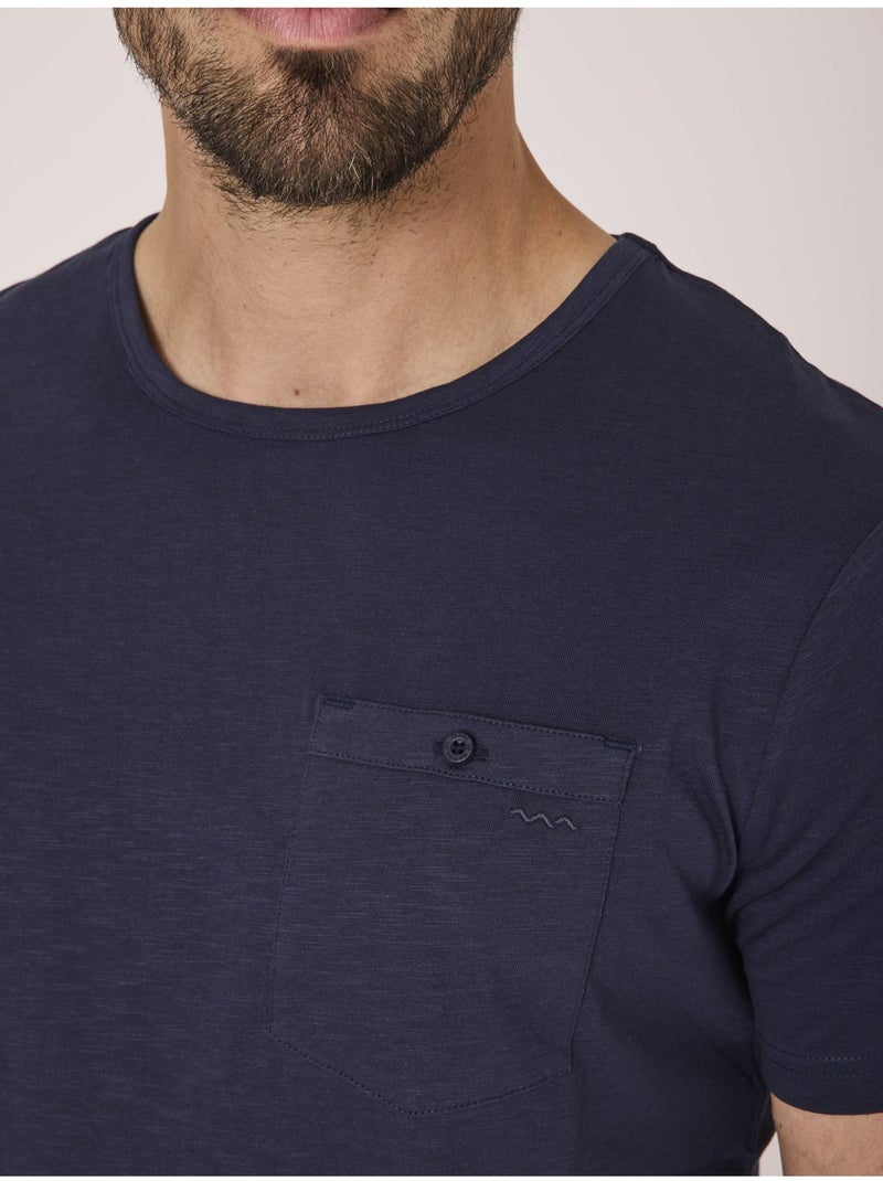T-shirt manches courtes 100% coton - Terre de Marins Bleu - Kiabi