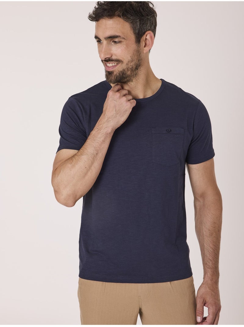 T-shirt manches courtes 100% coton - Terre de Marins Bleu - Kiabi