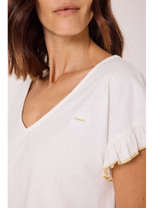 T-shirt manches courtes 100% coton - terre de marins - Kiabi