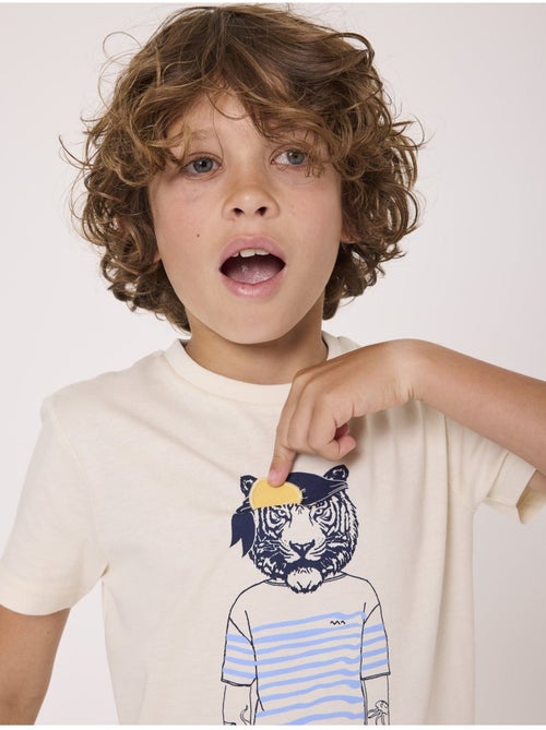 T-shirt manches courtes 100% coton - terre de marins - Kiabi