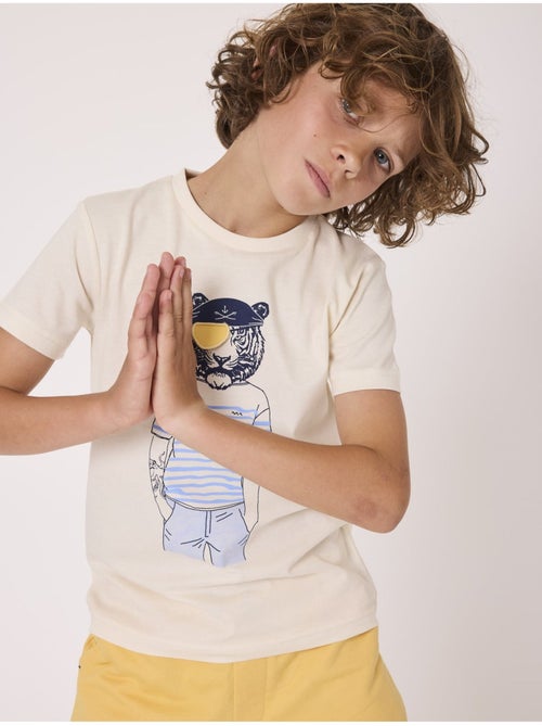 T-shirt manches courtes 100% coton - terre de marins - Kiabi