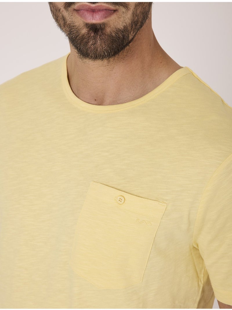 T-shirt manches courtes 100% coton - Terre de Marins Jaune - Kiabi