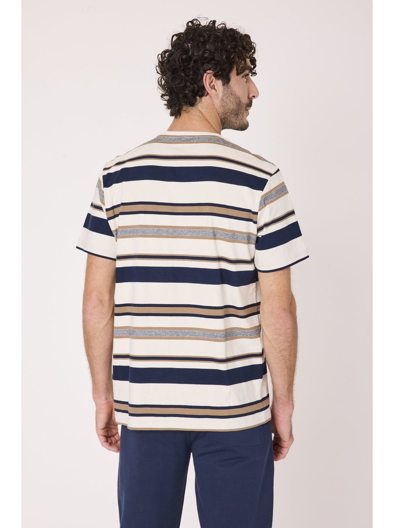 T-shirt manches courtes 100% coton - terre de marins Multicolore - Kiabi