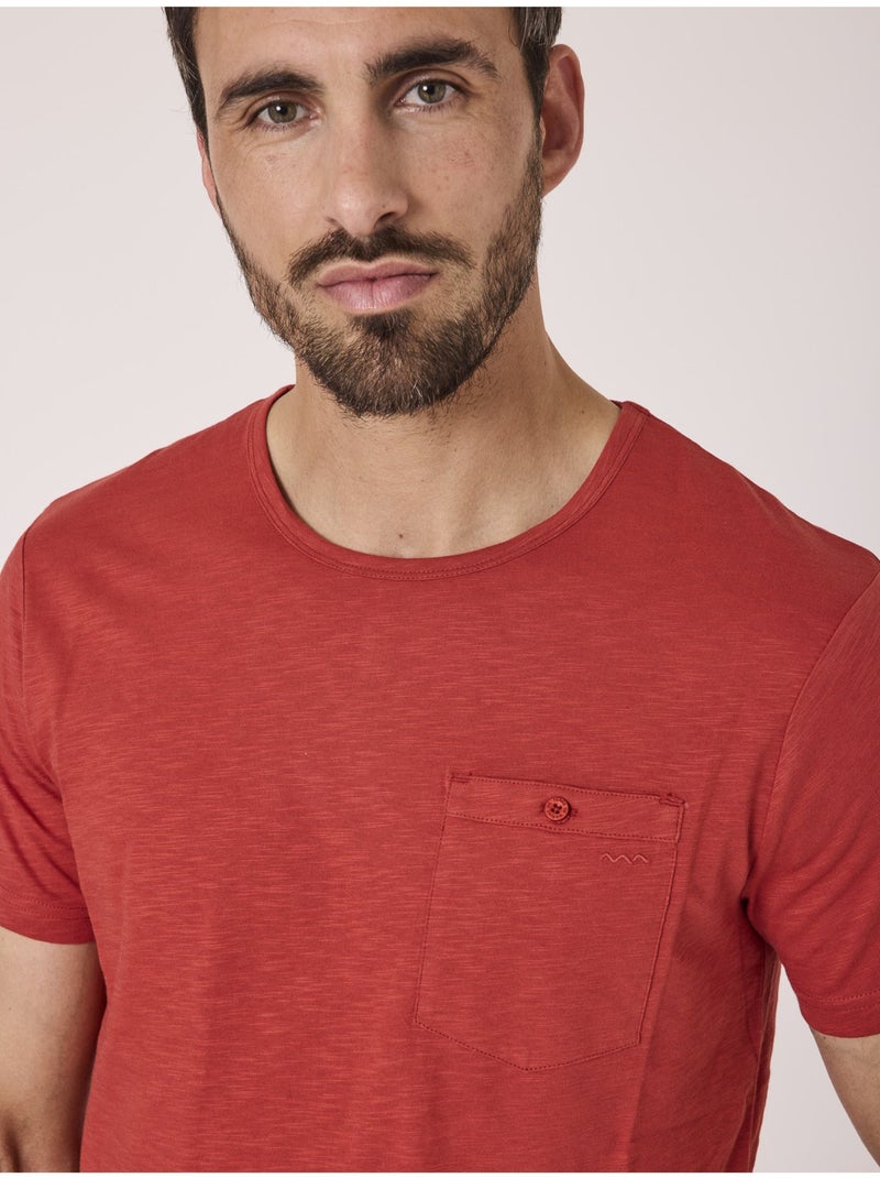 T-shirt manches courtes 100% coton - Terre de Marins Orange - Kiabi