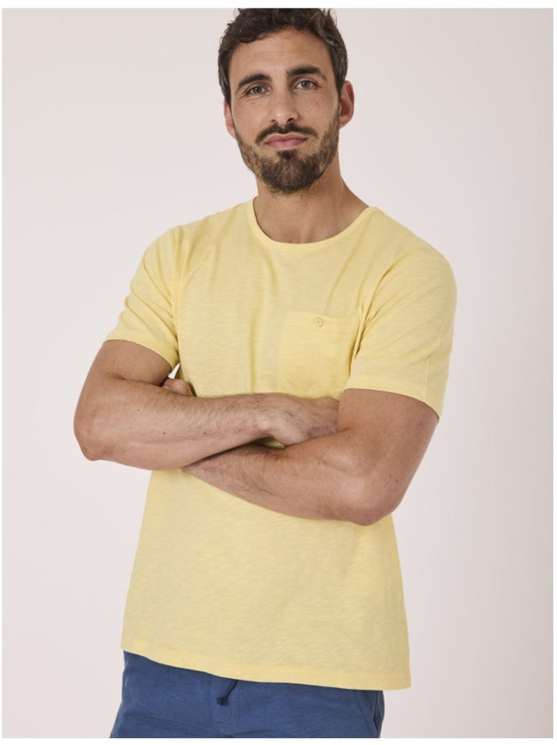 T-shirt manches courtes 100% coton - Terre de Marins Orange - Kiabi