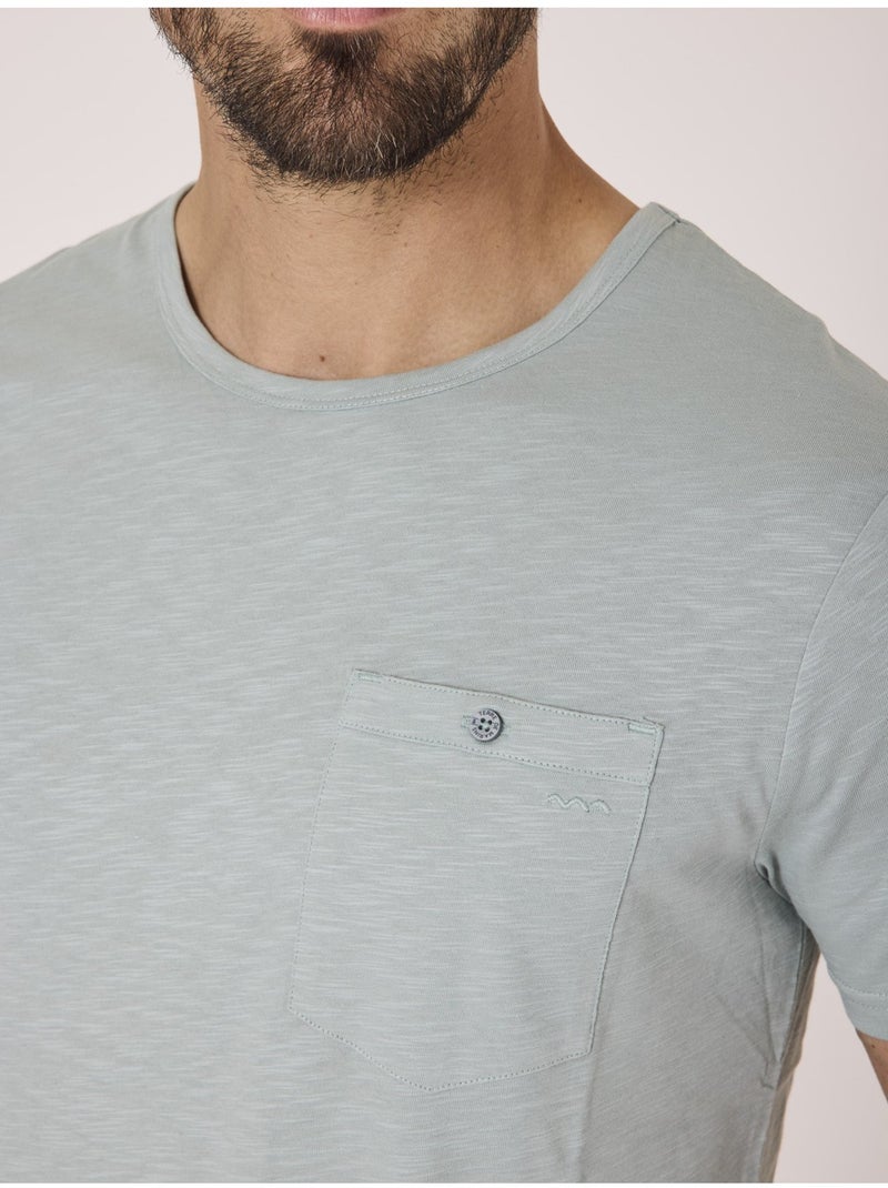 T-shirt manches courtes 100% coton - Terre de Marins Vert - Kiabi