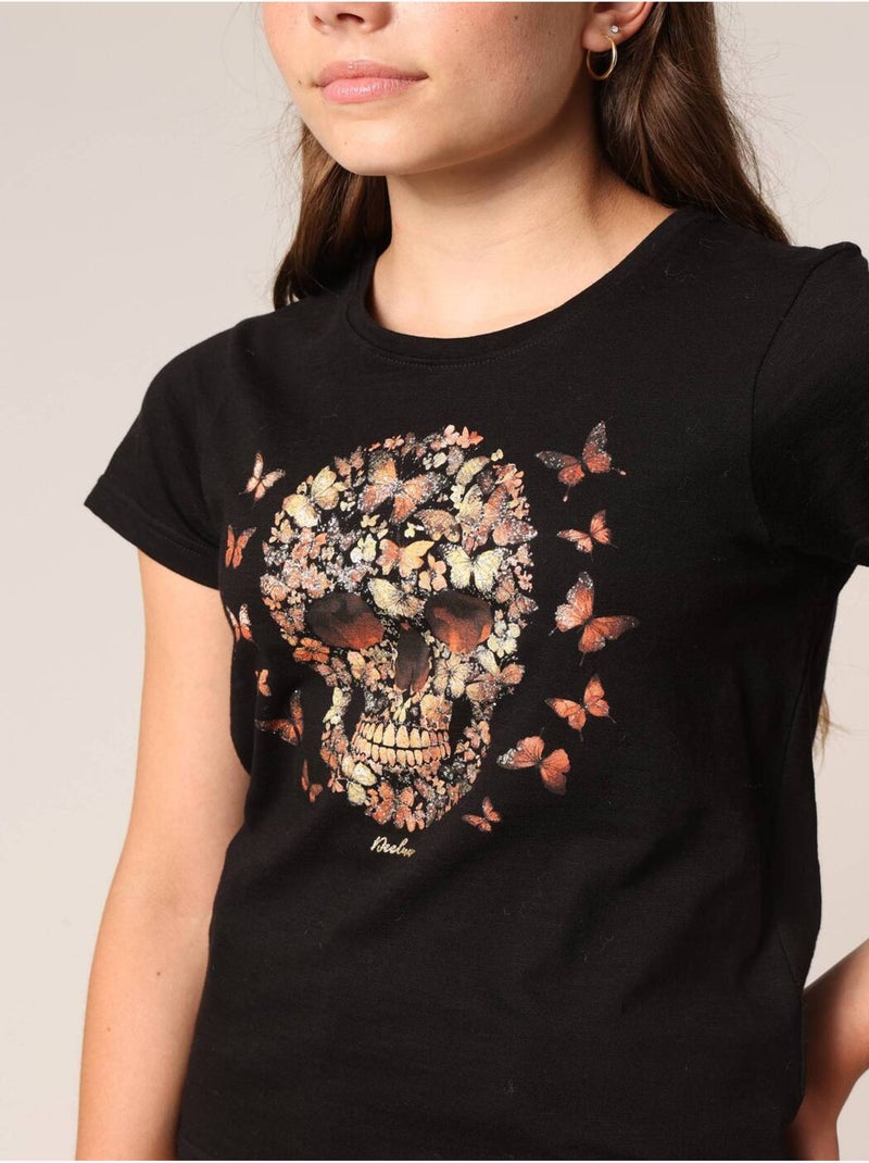 T-shirt manches courtes 100% coton 'Deeluxe' Noir - Kiabi