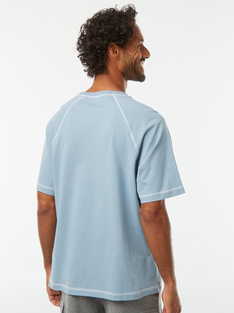 T-shirt manches courtes à la coupe oversize Bleu - Kiabi