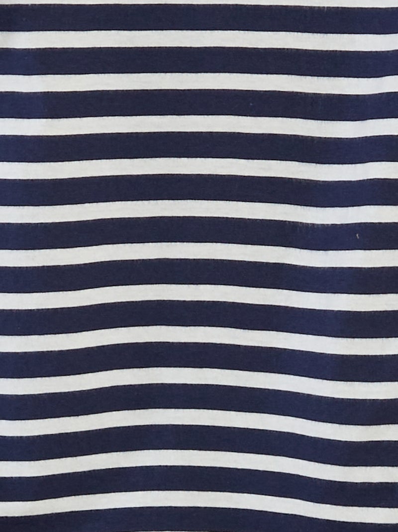 T-shirt manches courtes à motif BLEU - Kiabi