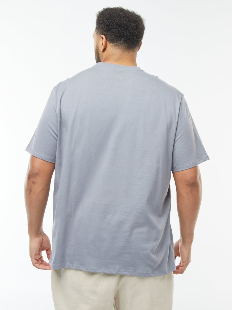 T-shirt manches courtes à motif Gris - Kiabi