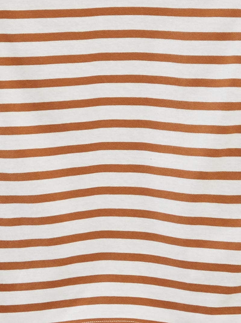 T-shirt manches courtes à motif MARRON - Kiabi