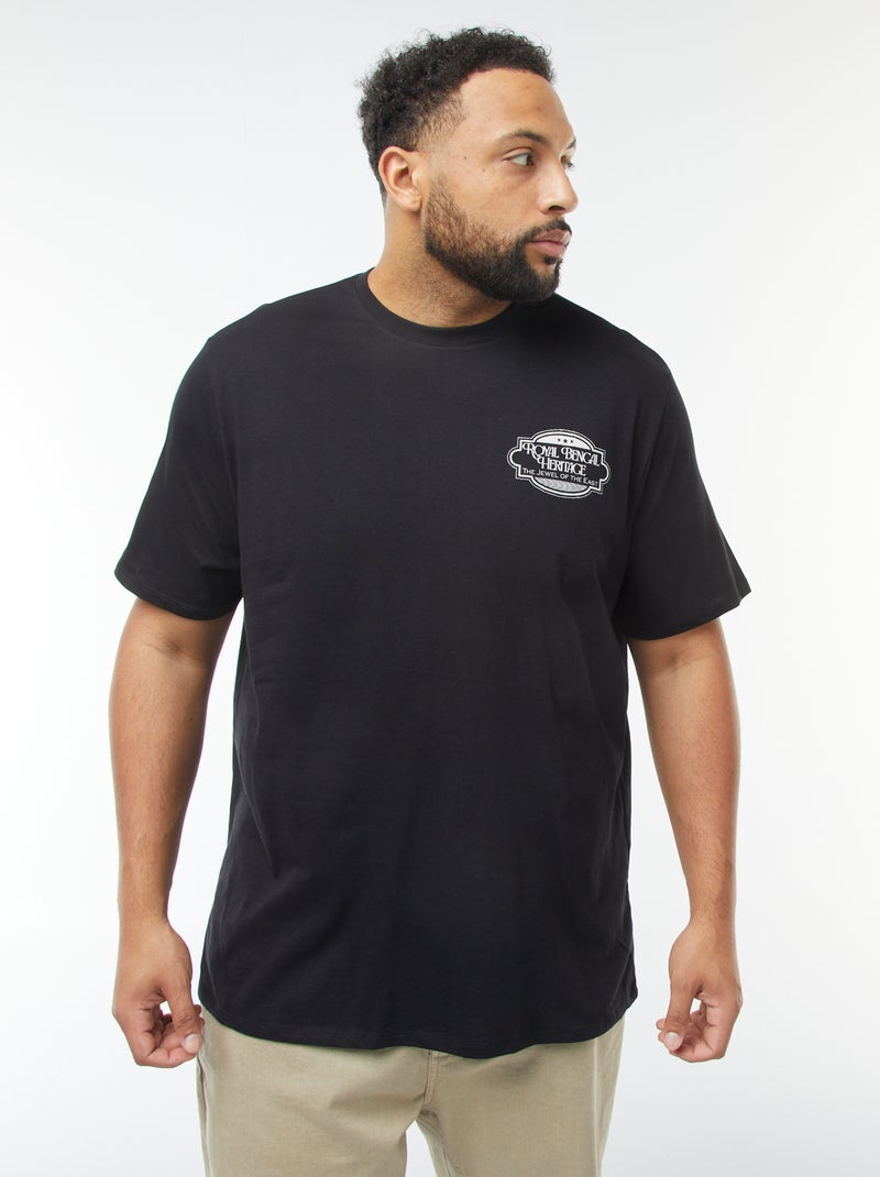 T-shirt manches courtes à motif Noir - Kiabi