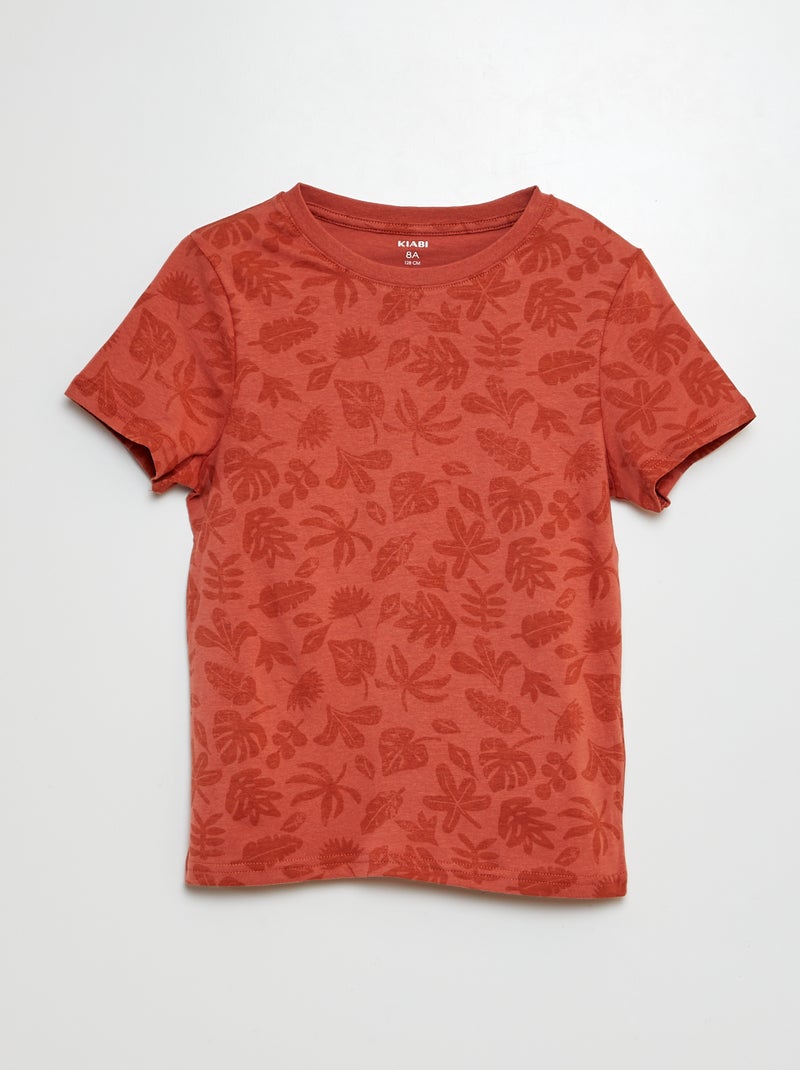 T-shirt manches courtes à motif ROUGE - Kiabi