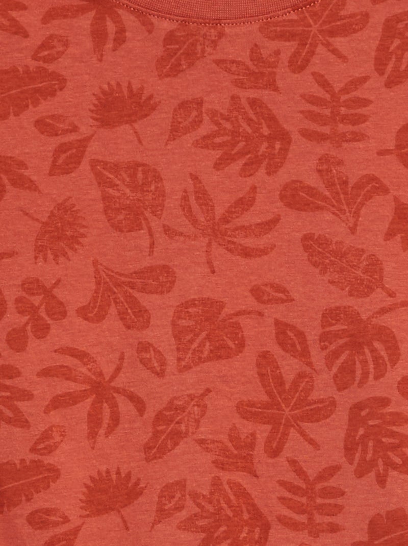 T-shirt manches courtes à motif ROUGE - Kiabi