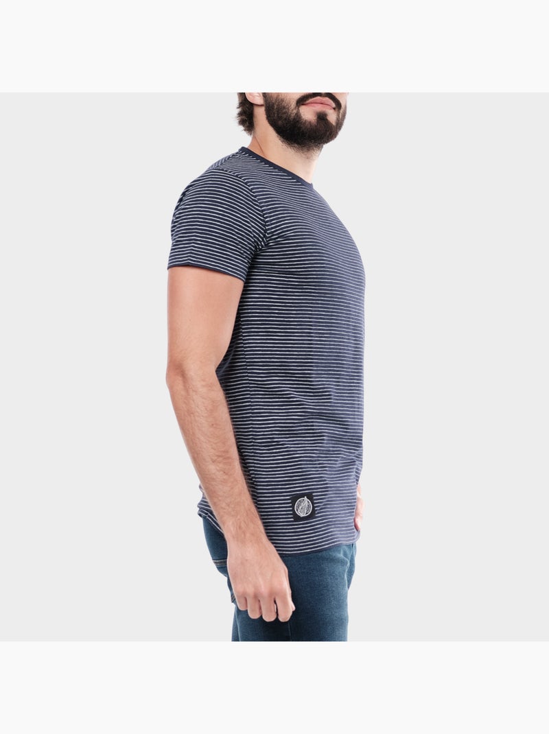T-shirt manches courtes à rayures Bleu marine - Kiabi