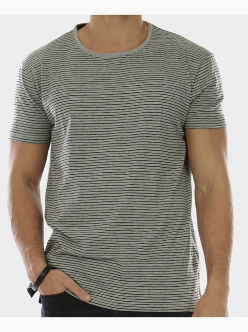 T-shirt manches courtes à rayures - Kiabi