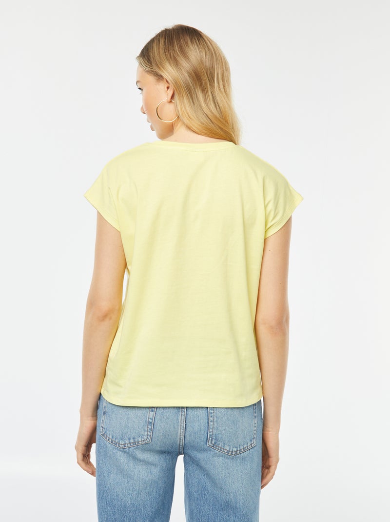 T-shirt manches courtes  'AC/DC' Jaune - Kiabi