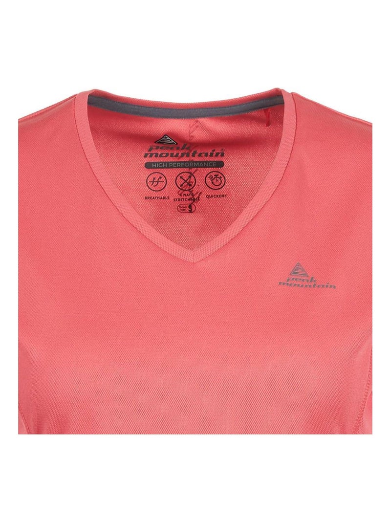 T-shirt manches courtes   ACRIM - PEAK MOUNTAIN Orange corail - Kiabi